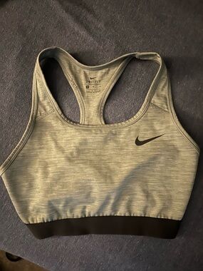 Nike Light Olive/Black Racerback Dri-FIT Sports Bra